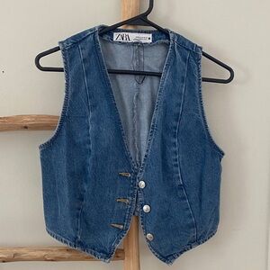 Zara Classic Blue Denim Vest